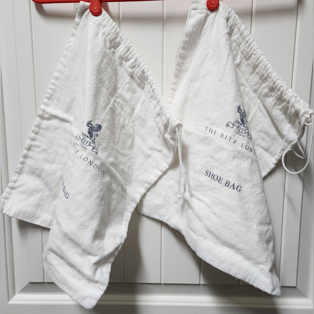 The Ritz London White Shoe Bags Set of 2
